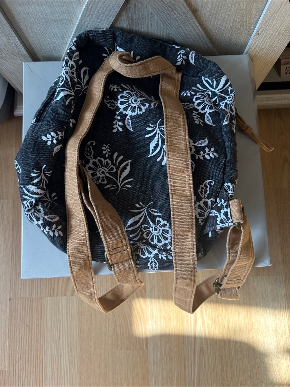 O'Neill Black Floral Canvas mini Backpack - Picture 2 of 5